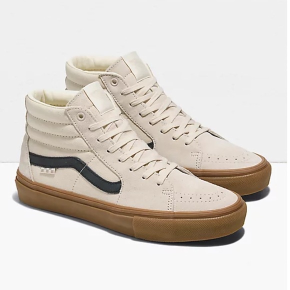New Vans Skate Sk8-Hi Birch & Gum Skate Shoes Sz 13 - Picture 1 of 11
